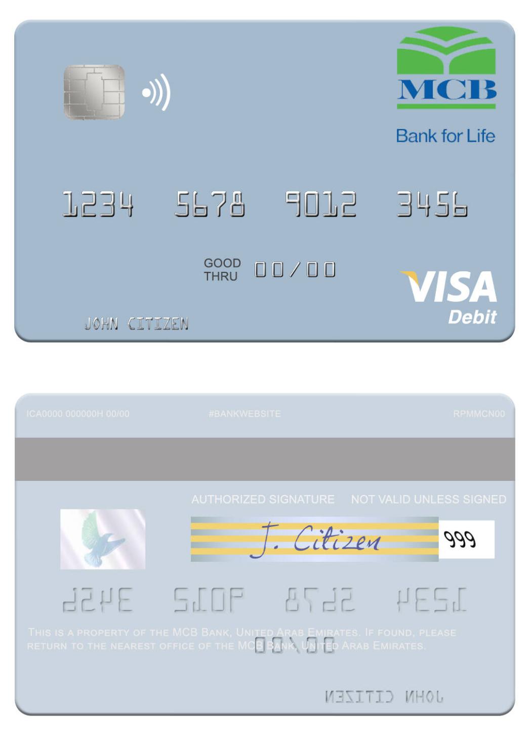 United Arab Emirates MCB Bank visa debit card